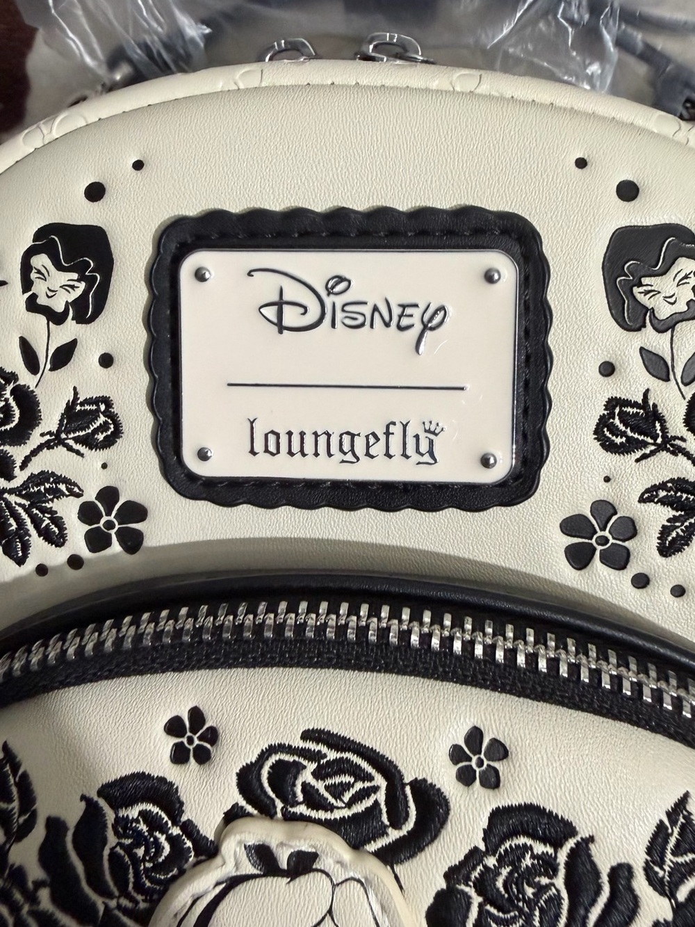 Loungefly Cream & Black Alice Floral Mini Backpack - Picture 6 of 6